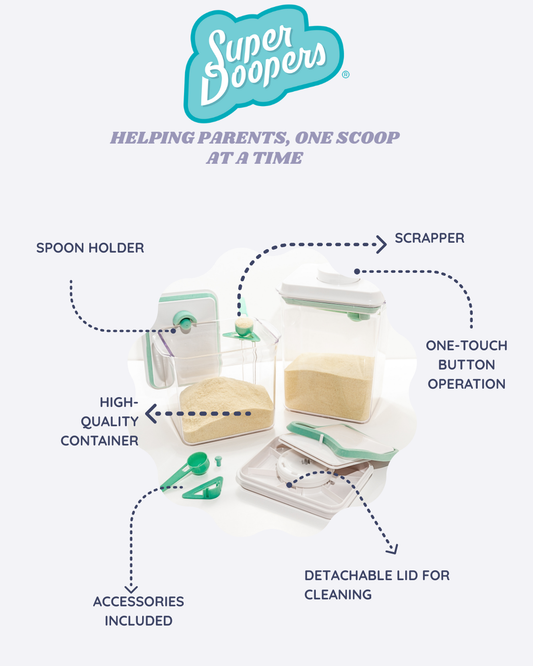 Super Doopers One Touch Baby Milk Powder Dispenser - Airtight Food Storage Containers