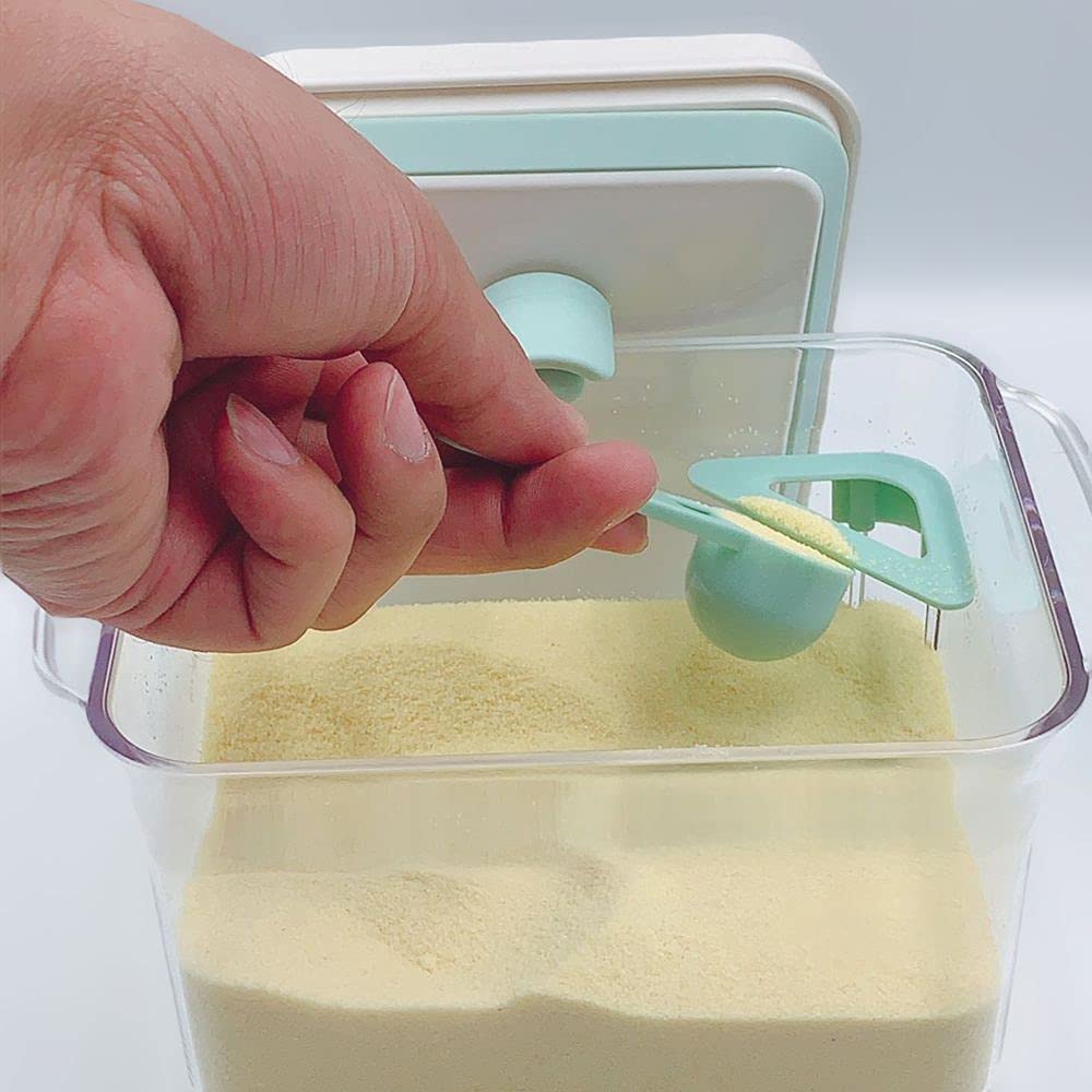 Super Doopers One Touch Baby Milk Powder Dispenser - Airtight Food Storage Containers with Lid for Formula, Coffee, Cereal, Flour - Includes Spoon & Levelling Bar - Top Rack Dishwasher-Safe