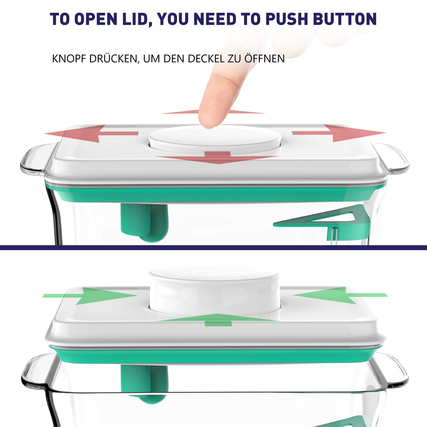Super Doopers One Touch Baby Milk Powder Dispenser - Airtight Food Storage Containers with Lid for Formula, Coffee, Cereal, Flour - Includes Spoon & Levelling Bar - Top Rack Dishwasher-Safe