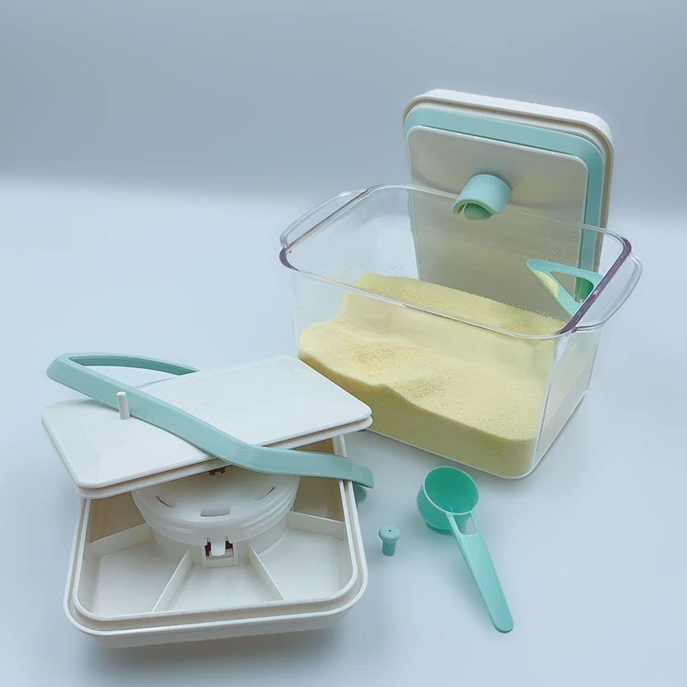 Super Doopers One Touch Baby Milk Powder Dispenser - Airtight Food Storage Containers with Lid for Formula, Coffee, Cereal, Flour - Includes Spoon & Levelling Bar - Top Rack Dishwasher-Safe