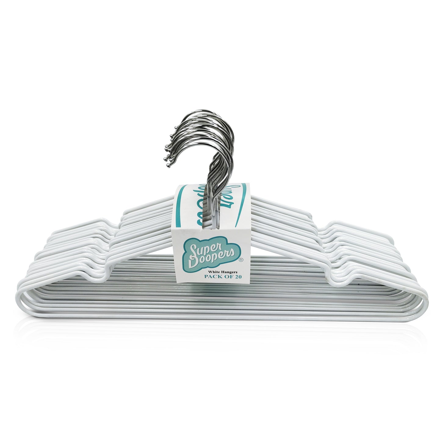 Super Doopers PVC Coated Metal Hangers - Metal Wire Hangers with Non-Slip Notches 20-Pack