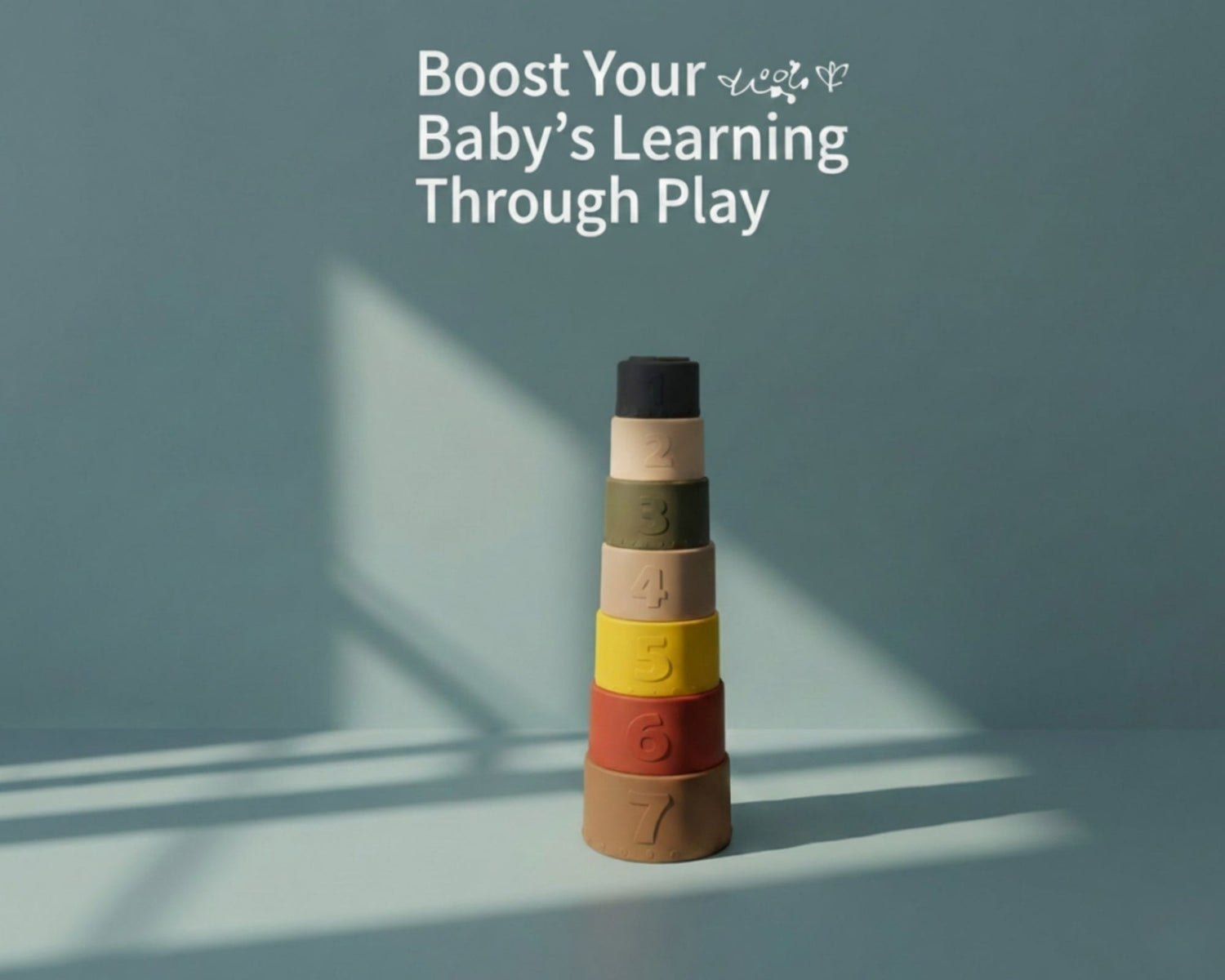 Silicone Stacking Cups for Baby Learning & Bath Play