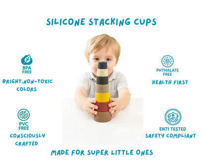 Super Doopers Silicone Stacking Cups – 7-Piece Baby Learning Toy (6M+)